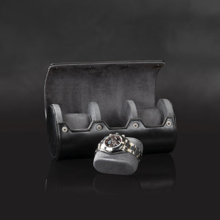 Vintage 3 Watch Roll Black