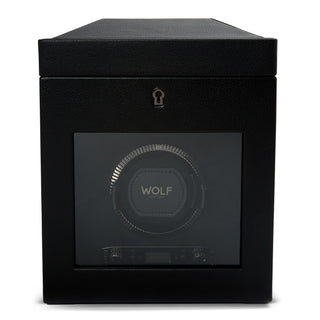 WOLF British Racing Single Watch Winder with Storage | Black