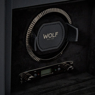 WOLF British Racing Single Watch Winder with Storage | Black