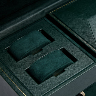 WOLF British Racing Triple Watch Winder with Storage | Green