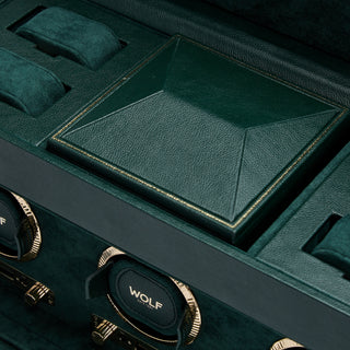 WOLF British Racing Triple Watch Winder with Storage | Green