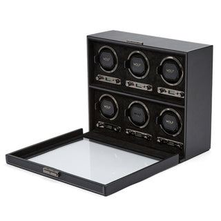 WOLF British Racing 6 Piece Watch Winder | Black