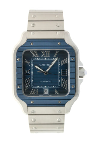 Cartier Santos 40mm Blue Bezel(B+P)