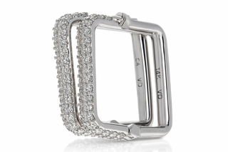 WF 14KT WHITE GOLD LAB GROWN SQUARE SHAPED EARINGS 0.67CT