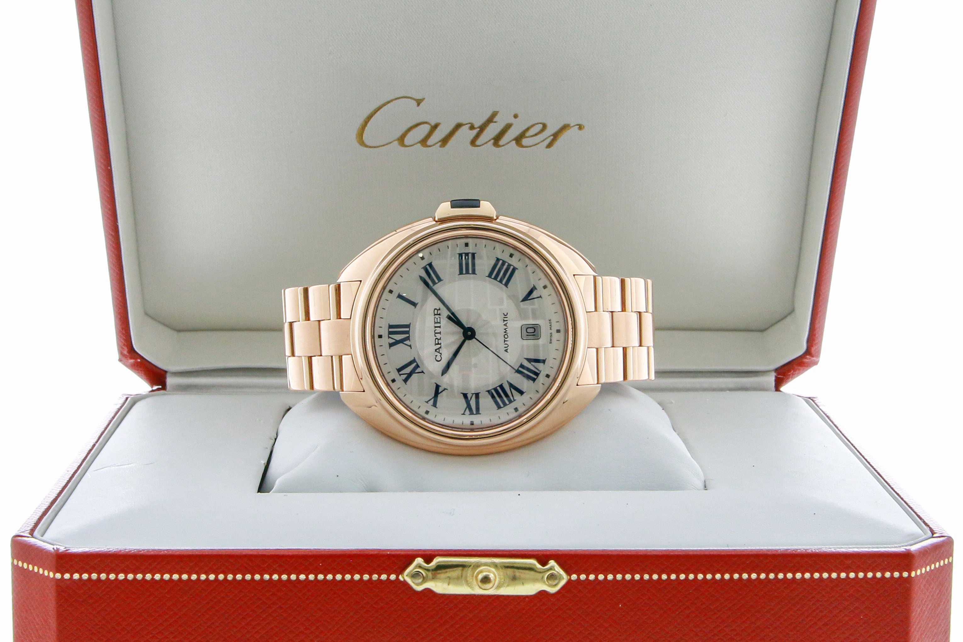 カルティエ  EAUDE  TOILETF Cartier Cle de 40mm - Pink Gold – WATCHFINDER CANADA