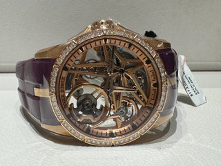 Roger Dubuis Excalibur 42mm Skeleton tourbillon Factory diamond bezel NEW