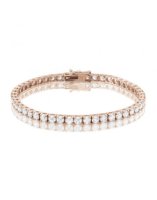 10KT ROSE GOLD NATURAL DIAMOND TENNIS BRACELET 5.39CT
