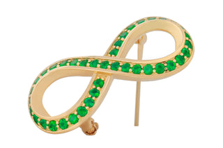 18KT YELLOW GOLD INFINITY BROOCH