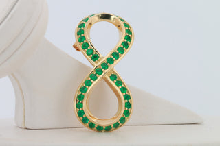 18KT YELLOW GOLD INFINITY BROOCH