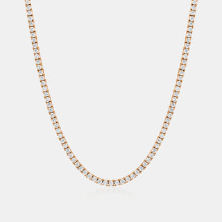14KT ROSE GOLD LAB DIAOMND TENNIS NECKLACE 14.13CT
