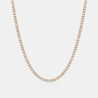 14KT ROSE GOLD LAB DIAOMND TENNIS NECKLACE 14.13CT