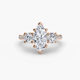 Three-Stone with Pavé Band