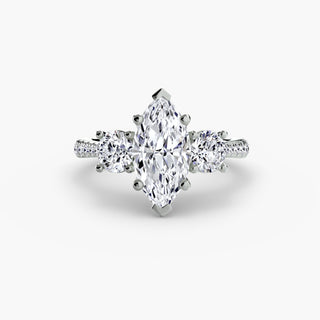 Three-Stone with Pavé Band