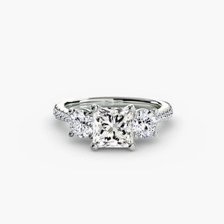 Three-Stone with Pavé Band