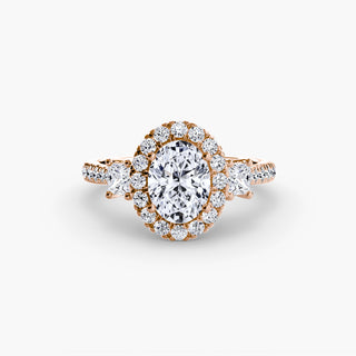 Three-Stone Ring with Halo 2