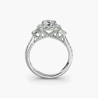 Three-Stone Ring with Halo 2