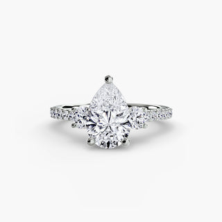 Three-Stone Ring with Pavé Band 5