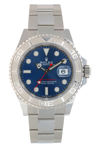 Rolex Steel and Platinum Yacht-Master 40 Watch - Blue Dial