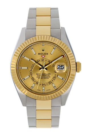 Rolex Yellow Rolesor Sky-Dweller  Fluted Ring (22BP)