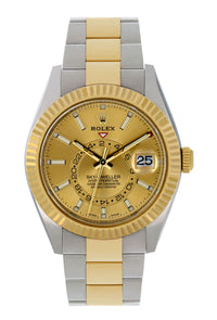 Rolex Yellow Rolesor Sky-Dweller  Fluted Ring (22BP)