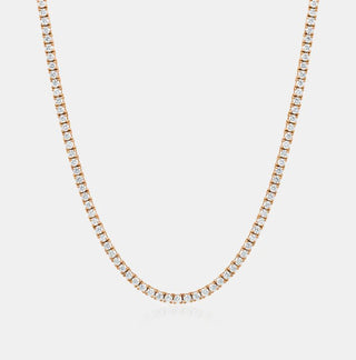 WF 14KT ROSE GOLD LAB GROWN DIAMOND TENNIS NECKLACE 17.5 INCH.