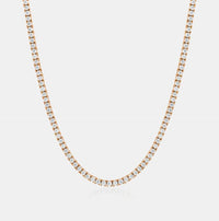 WF 14KT ROSE GOLD LAB GROWN DIAMOND TENNIS NECKLACE 17.5 INCH.
