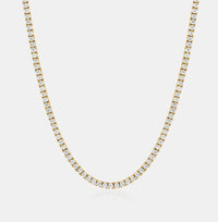 WF 14KT YELLOW GOLD LAB GROWN DIAMOND TENNIS NECKLACE 20 INCH.
