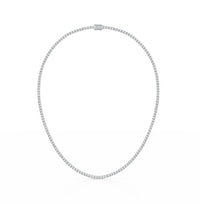 WF 14KT WHITE GOLD LAB DIAMOND TENNIS NECKLACE 21.95CT 20 INCH.