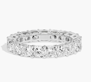 WF 14K WHITE GOLD ETERNITY RING CUSHION CUT DIAMONDS (SIZE 6)