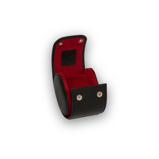 Émile Single Watch Roll | Black/Crimson