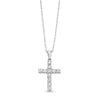 14KT WHITE GOLD LAB GROWN CROSS PENDANT