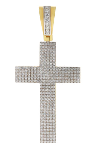 14KT YELLOW GOLD CROSS PENDANT 3.79CT