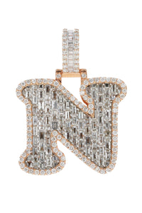 CUSTOM MADE 14KT ROSE GOLD CUSTOM MADE LETTER "N" PENDANT 1.78