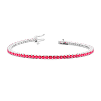 WF RUBY SET 18KT WHITE GOLD TENNIS BRACELET