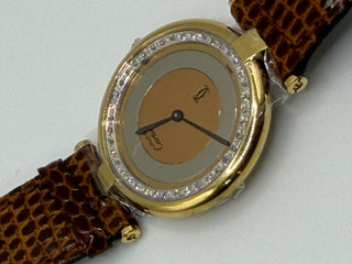 Cartier Large Vendome Rare Trinity Watch. ARGENT Cartier 925 Vermeil Quartz Ardent Factory Diamonds