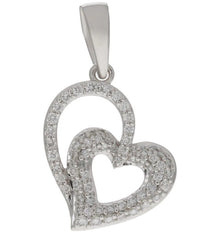 14KT WHITE GOLD HEART SHAPED LAB GROWN DIAMOND PENDANT