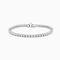 WF 14K WHITE GOLD DIAMOND TENNIS BRACELET 8 PT