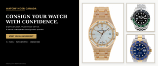 Watchfinder Canada consign banner