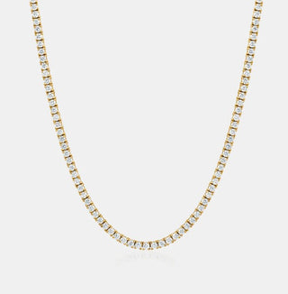 WF 14KT YELLOW GOLD LAB GROWN DIAMOND TENNIS NECKLACE 22 INCH.